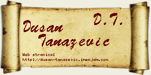 Dušan Tanazević vizit kartica